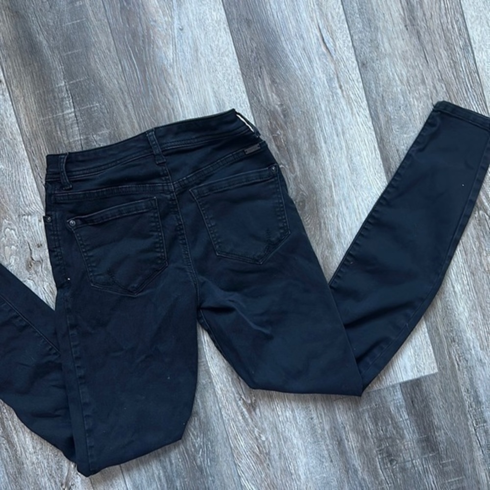 INC jeans skinny jeans size 4 black bikercore fitted